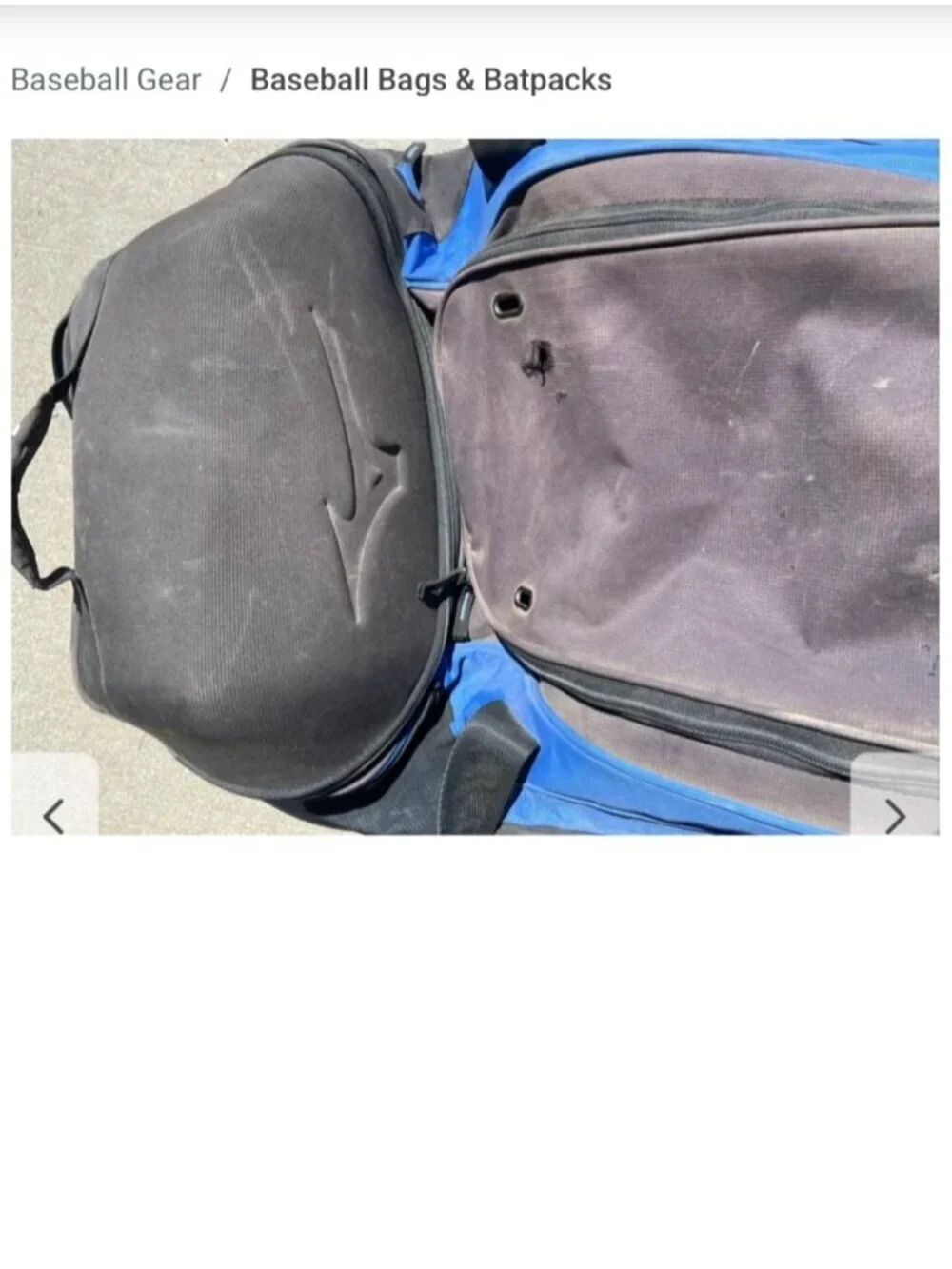 Mizuno Blue and Black Duffel Catcher’s Bag